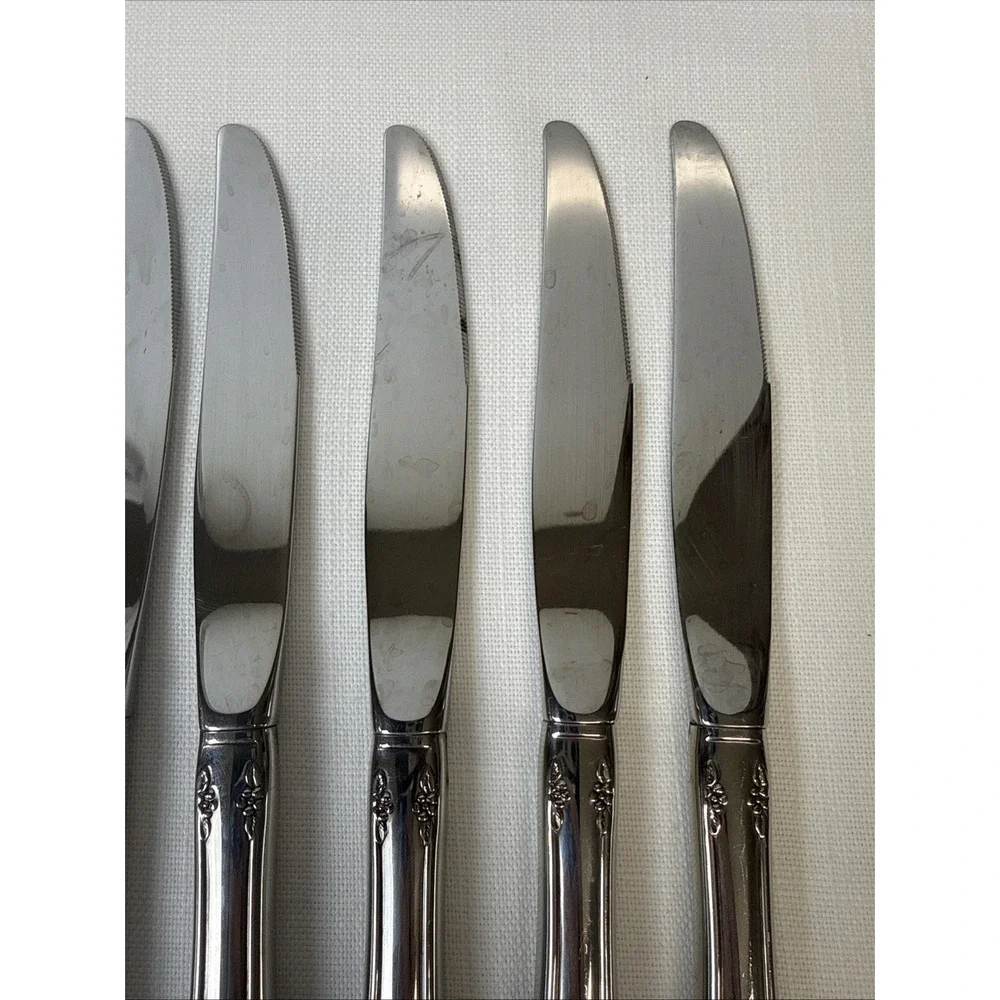 Oneida Mansfield Amadeus Dinner‎ Knives 8 Hollow Stainless Wm A Rogers Deluxe